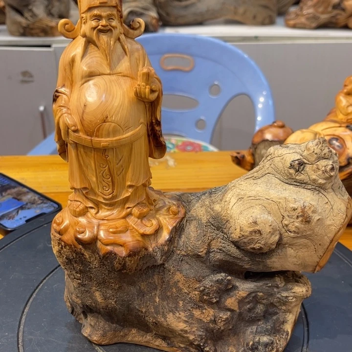 柏木太行崖柏财神爷