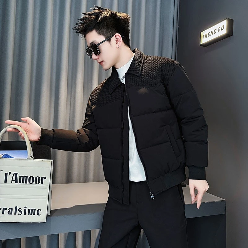 棉服男款冬季2025新款爆款麦穗拼接加厚保暖棉袄冬天男士棉衣外套