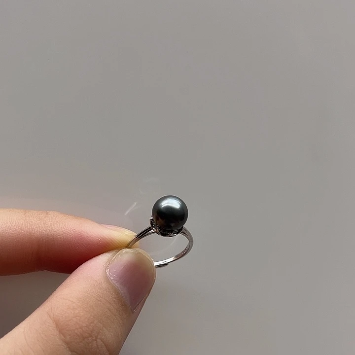 海水珍珠戒指银S925镶嵌