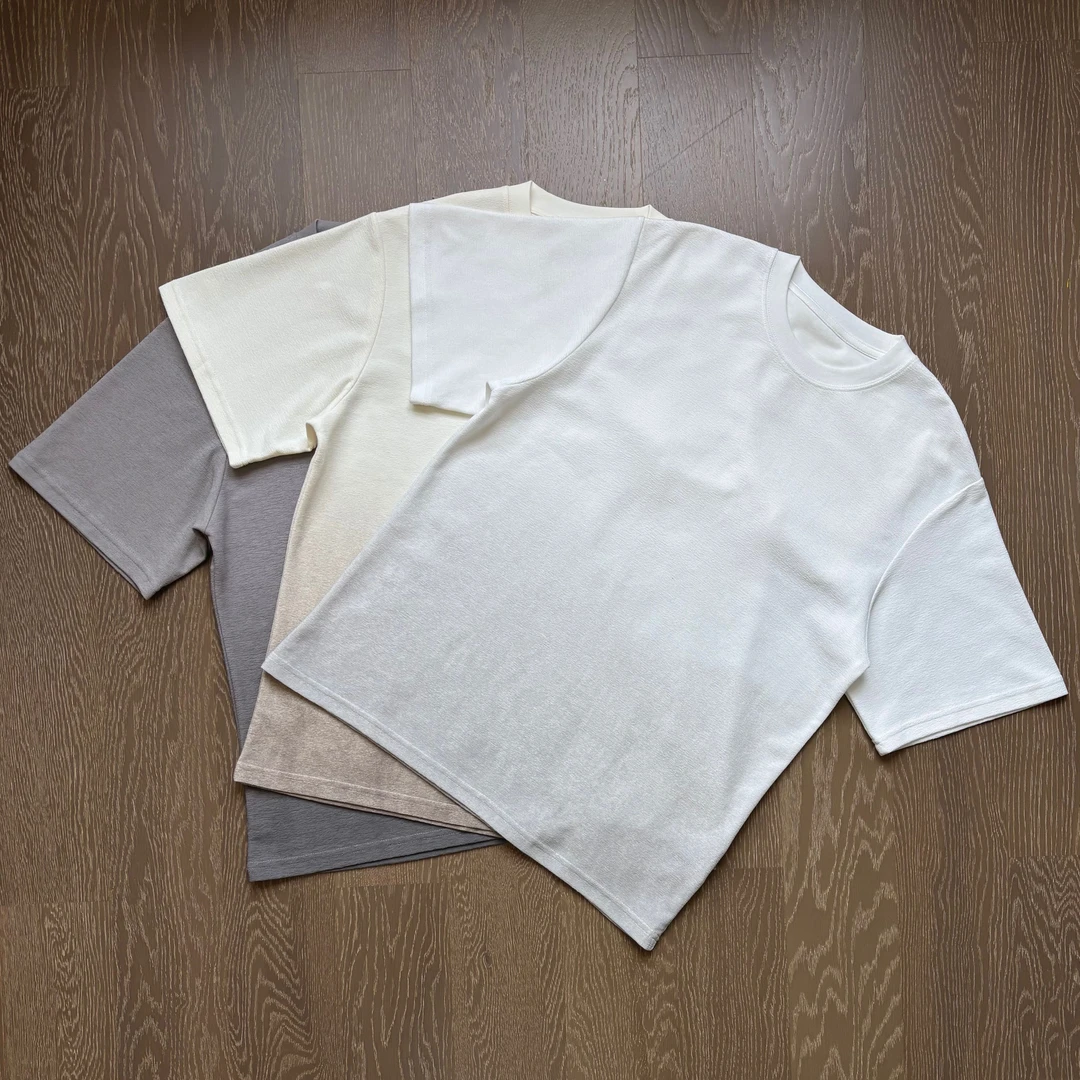 直喷渐层工艺~复古三维山体图形渐变圆领短袖T恤男女宽松