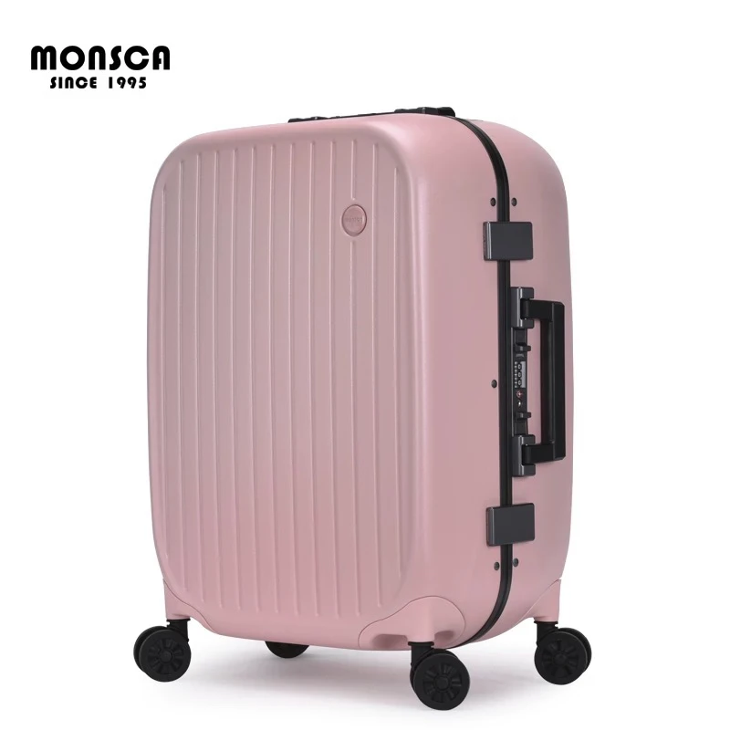 MONSCA/摩斯卡PC铝框旅行网红行李箱旅行箱学生女款时尚防爆密码