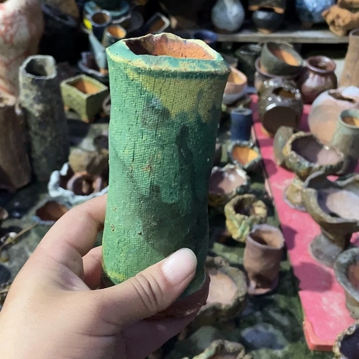 手工粗陶透气花盆