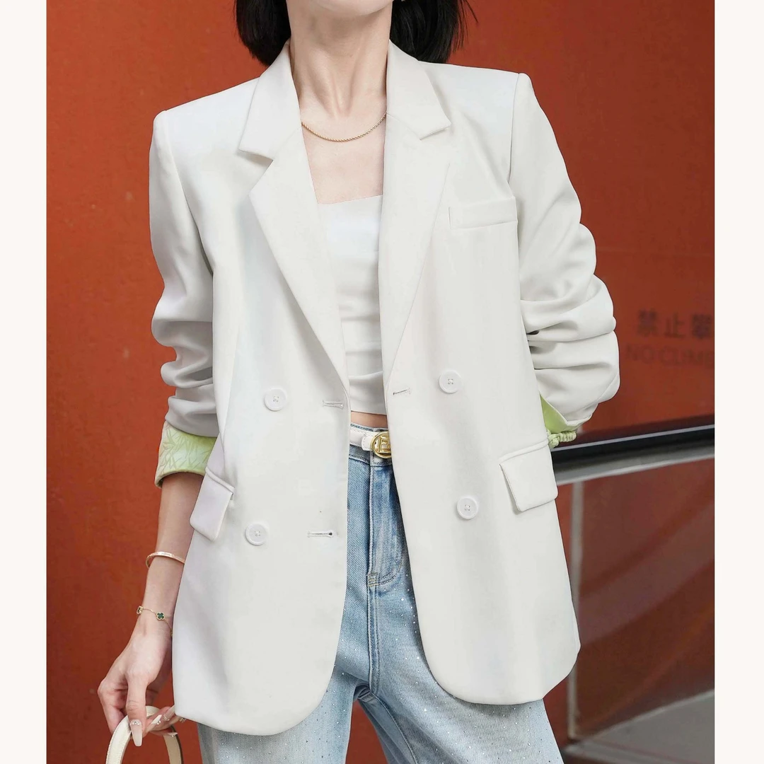 圳A30303高级感国潮翻袖西装帅气外套女新中式气质显瘦百搭款