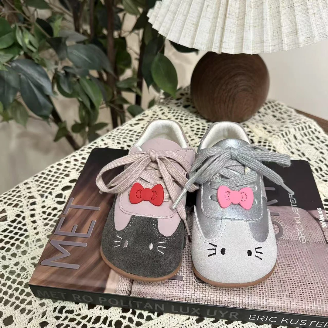 猫咪蝴蝶结德训鞋2025新款春季儿童休闲鞋外穿儿童5AGES137