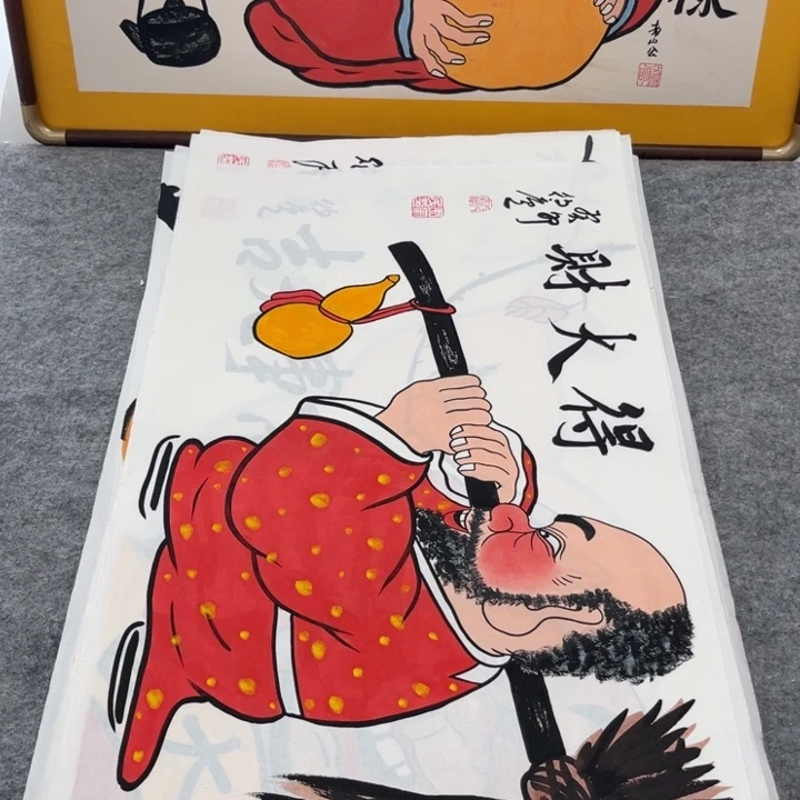 国画手绘禅意画一物一拍