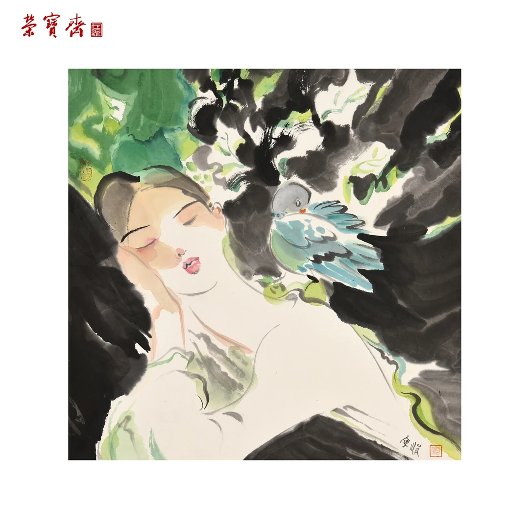 早14（F24108）《和平使者》书画 纸本已托 68.5×68.5cm