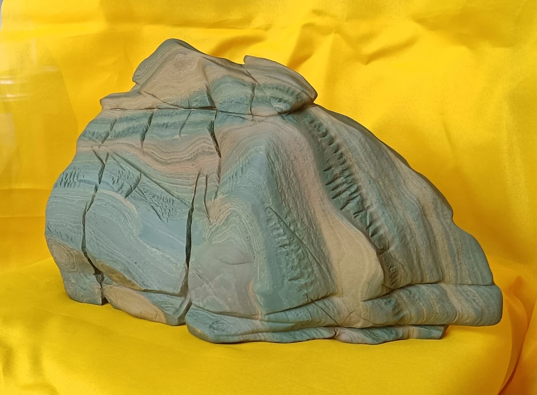 奇石松花石案头摆件山坡形置景石尺寸长23cm宽11高14