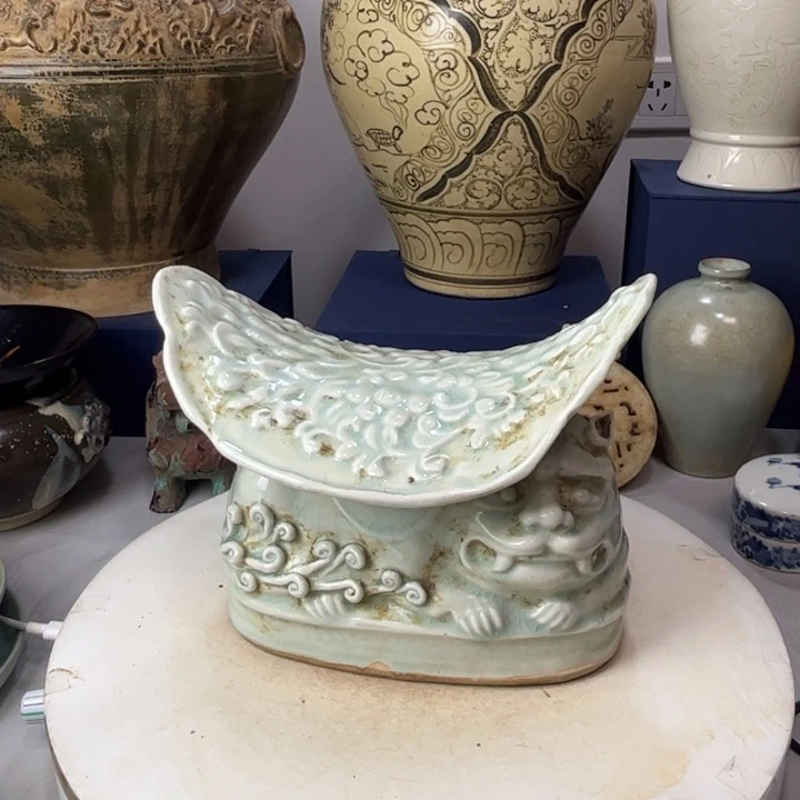 摆件信****剂湖田窑影青瓷枕摆件1