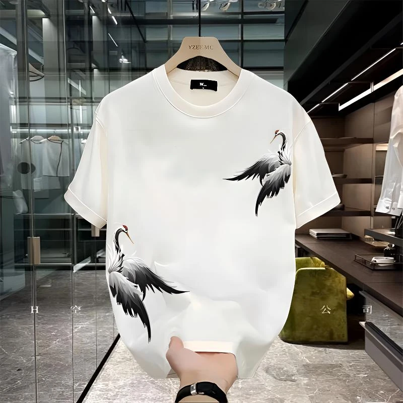 春夏新款重磅短袖T恤印花圆领上衣韩版时尚男女款休闲潮牌打底衫