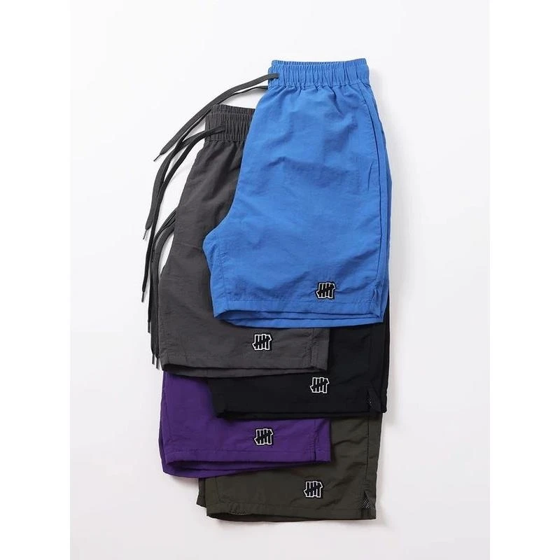 夏季大码300斤运动机能刺绣短裤宽松直筒防水速干沙滩男四五分裤