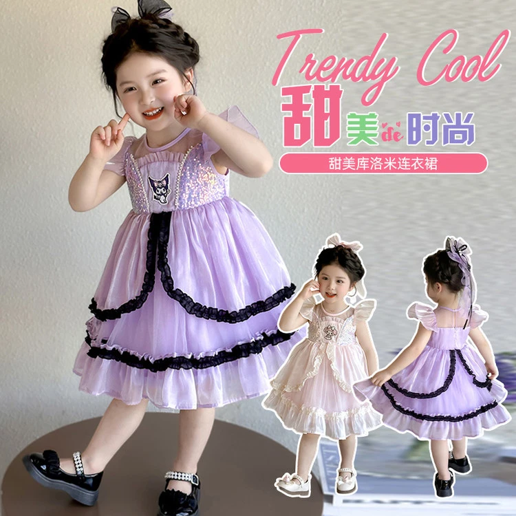 女童夏季连衣裙洋气儿童洛丽塔公主裙女孩子生日礼服裙库洛米裙子