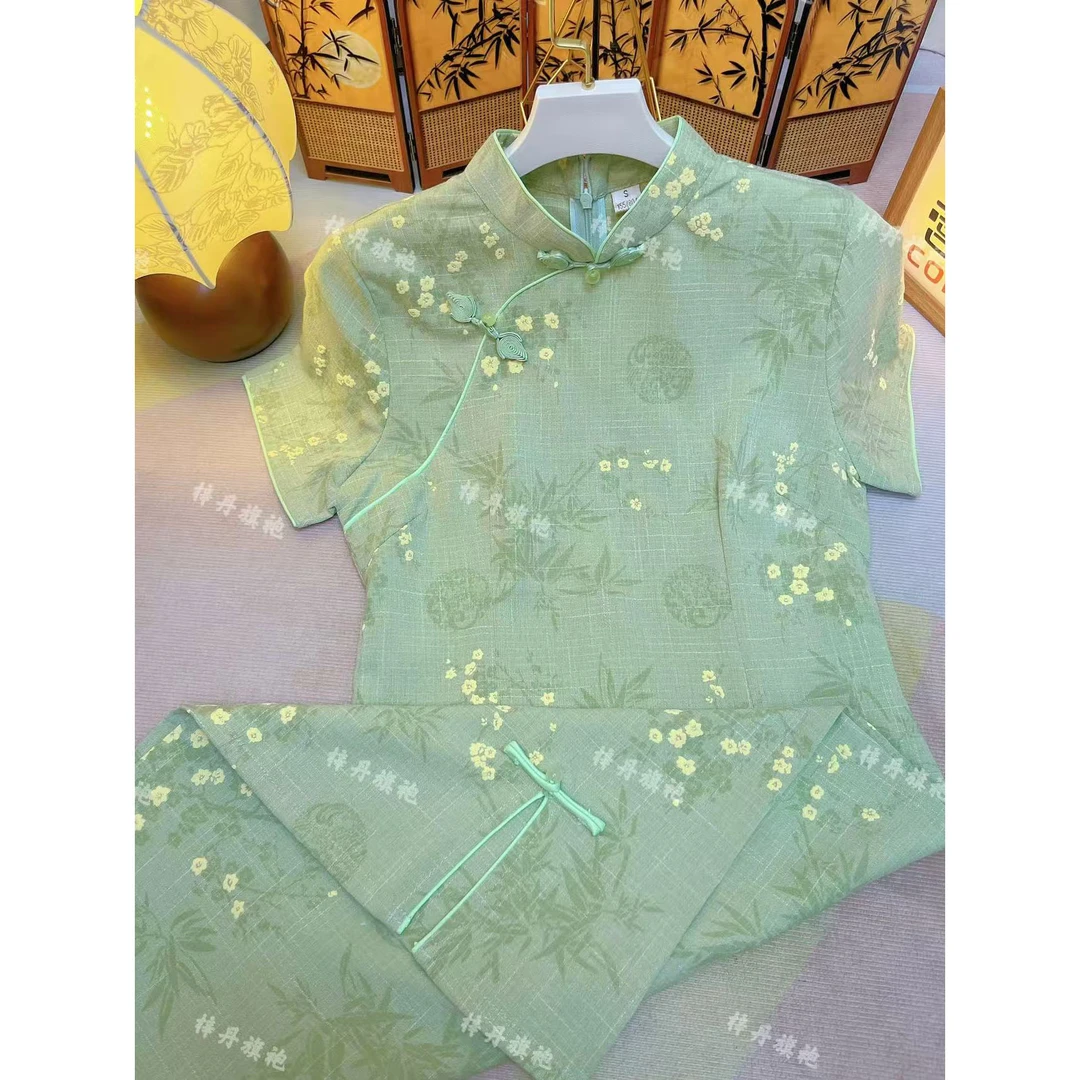 梦笔生花2025年夏季新款日常气质修身新中式送考旗开得胜改良旗袍