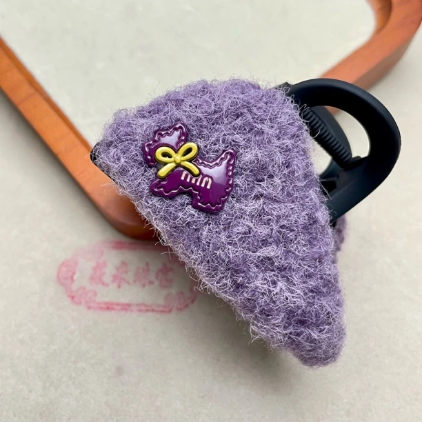9CM香芋紫小狗三角发夹MM158 MM