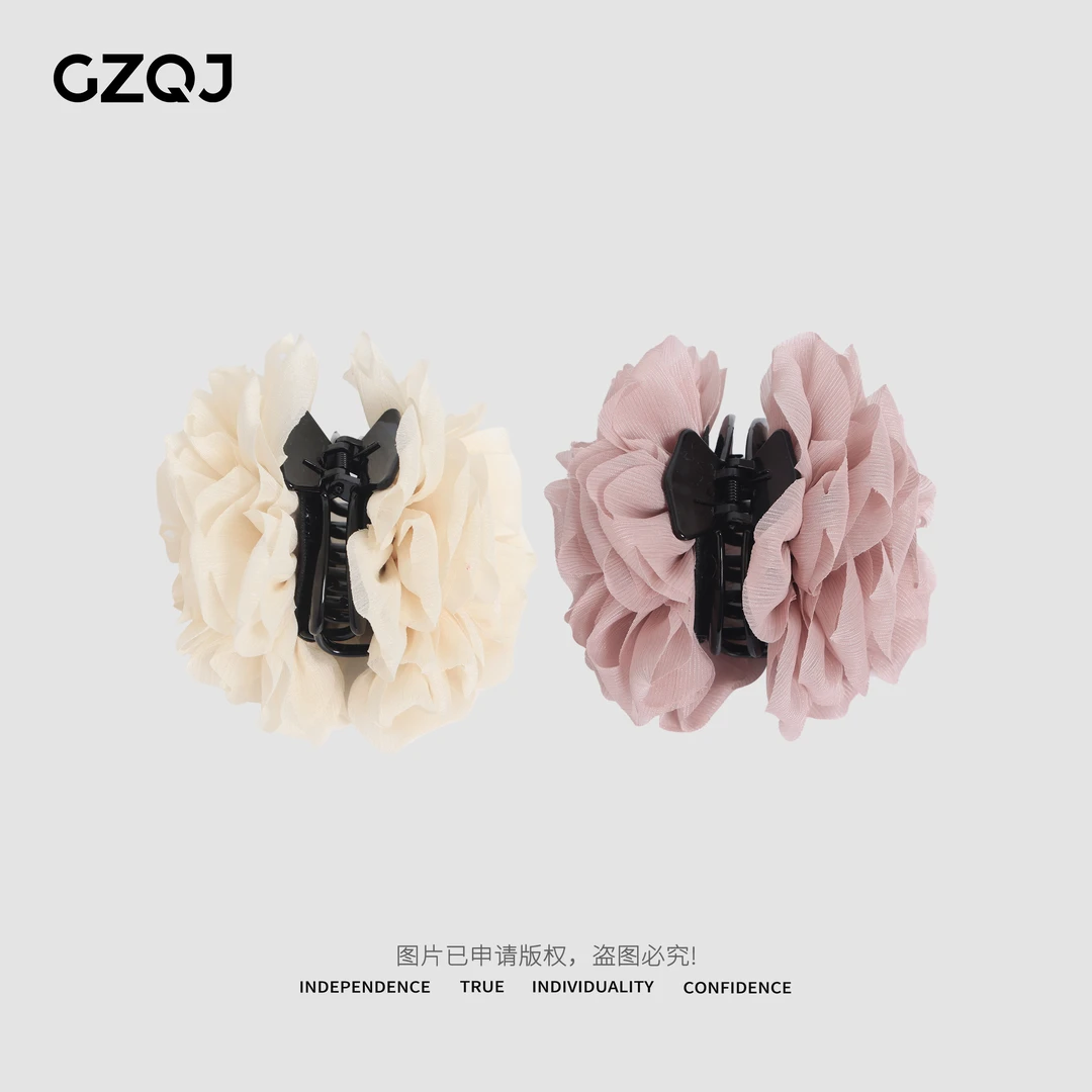 广州琴姐 欧若风温柔甜美韩版花朵大号时尚网红森系发夹 7774