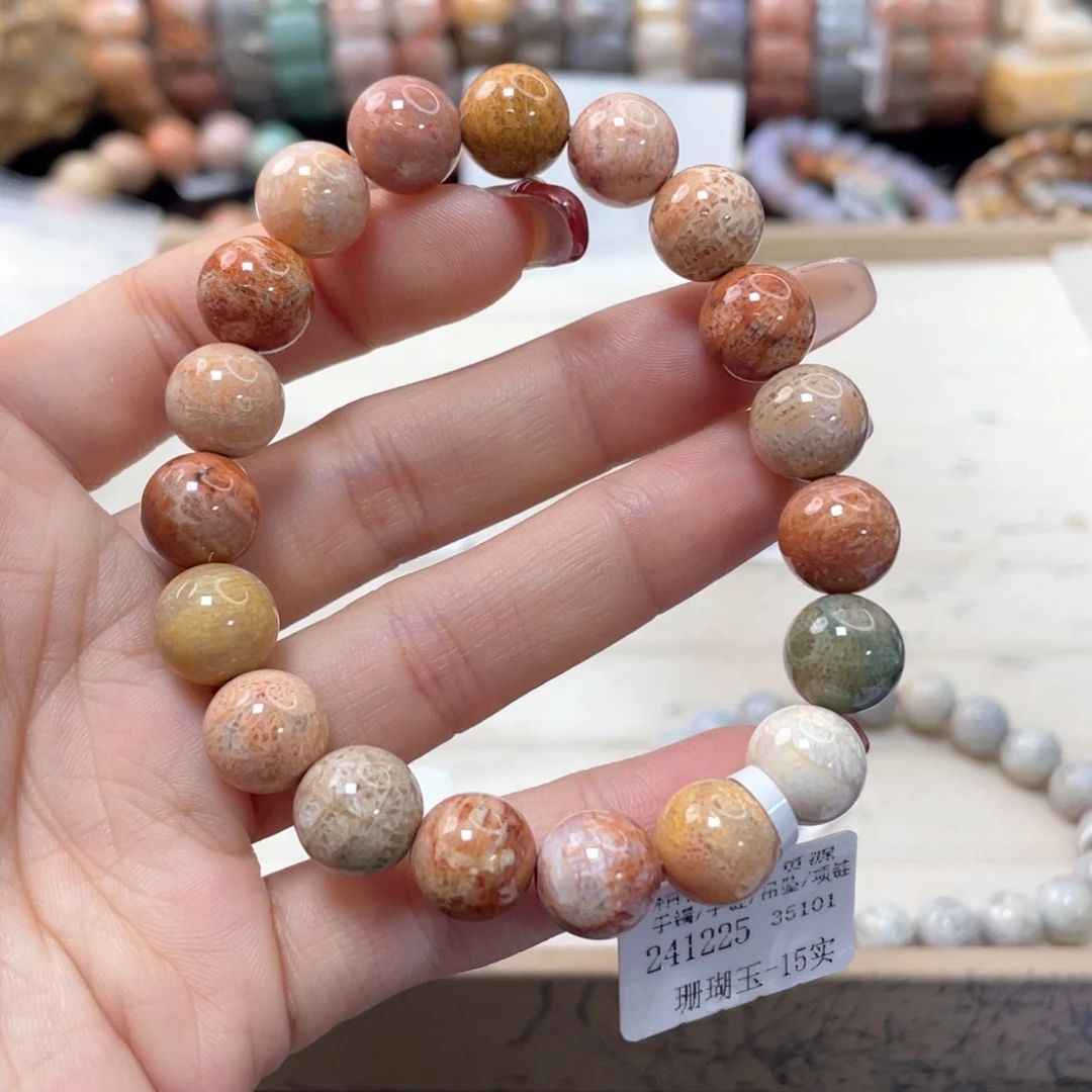 硅化珊瑚（珊瑚玉）手链未镶嵌蔡*410