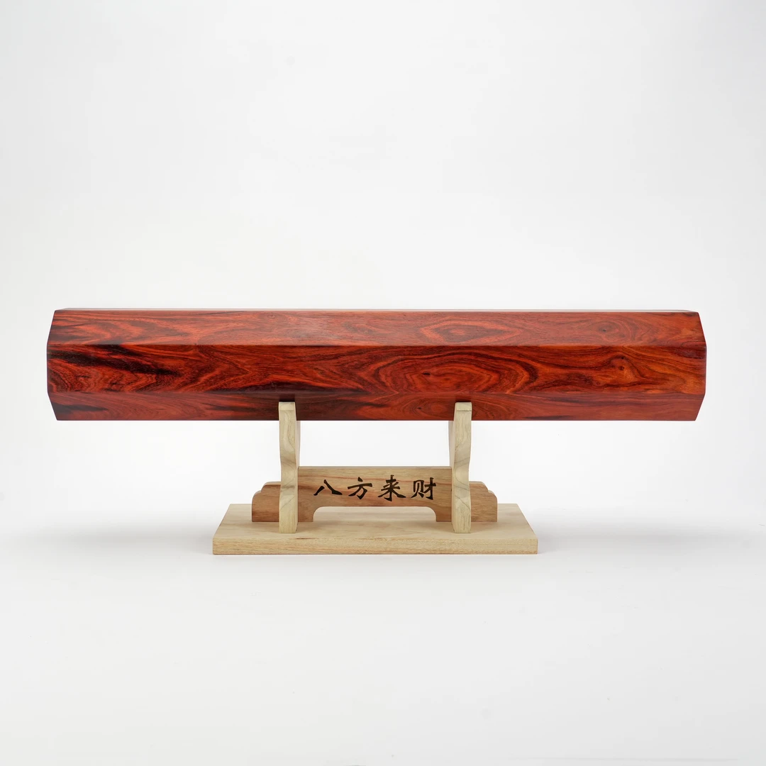 【檀锦阁】八边形风水柱-血檀（染料紫檀）-约61*10.5*10.5-C274