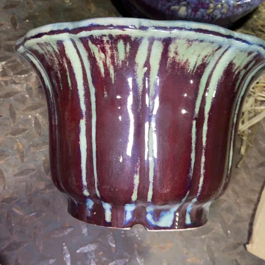 正宗岭南石湾盆放漏微瑕