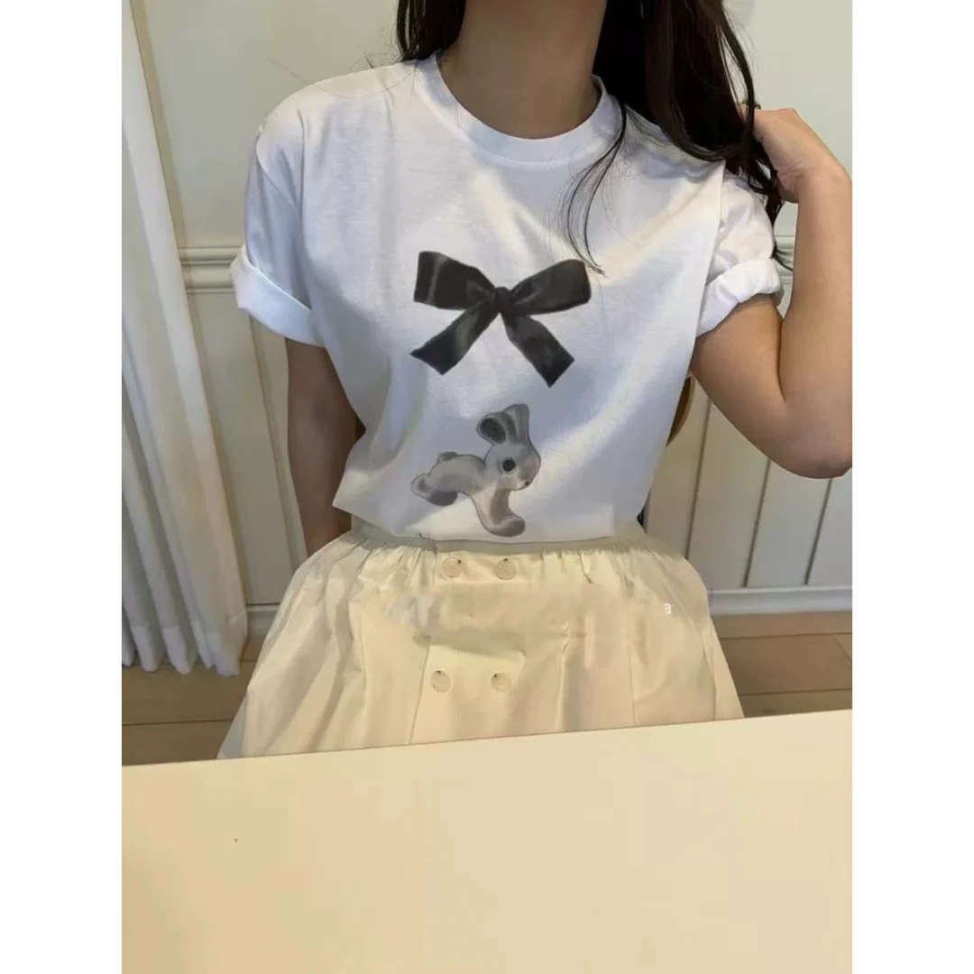 韩国东大门蝴蝶结兔子T恤