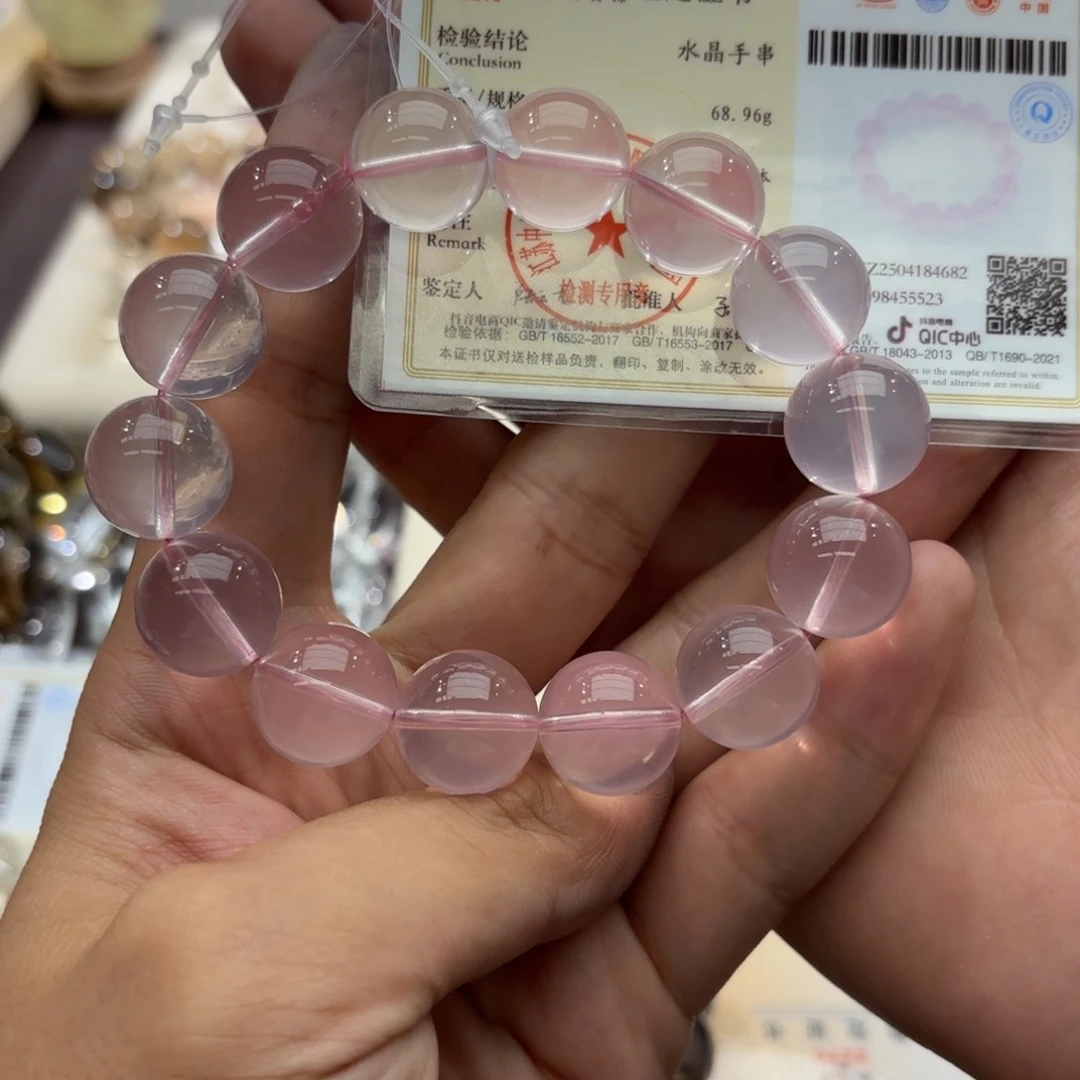 水晶手链未镶嵌_****g粉水晶