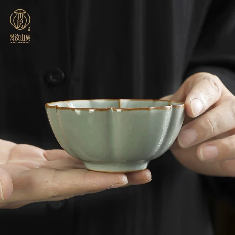 梵汝山房茶杯主人杯单杯开片品茗杯子功夫茶盏陶瓷茶具@4804