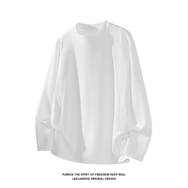 潮牌美式解构拼接长袖T恤男秋季新款复古宽松百搭休闲上衣打底衫