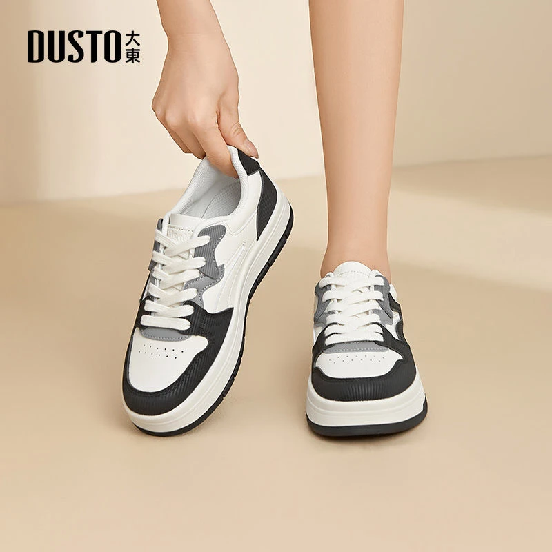 DUSTO/大东休闲板鞋时尚百搭拼色女鞋2025春季新款简约运动鞋7729