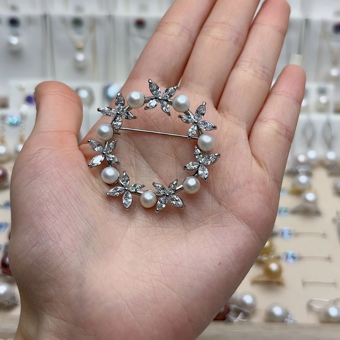 淡水珍珠颈饰银S925镶嵌