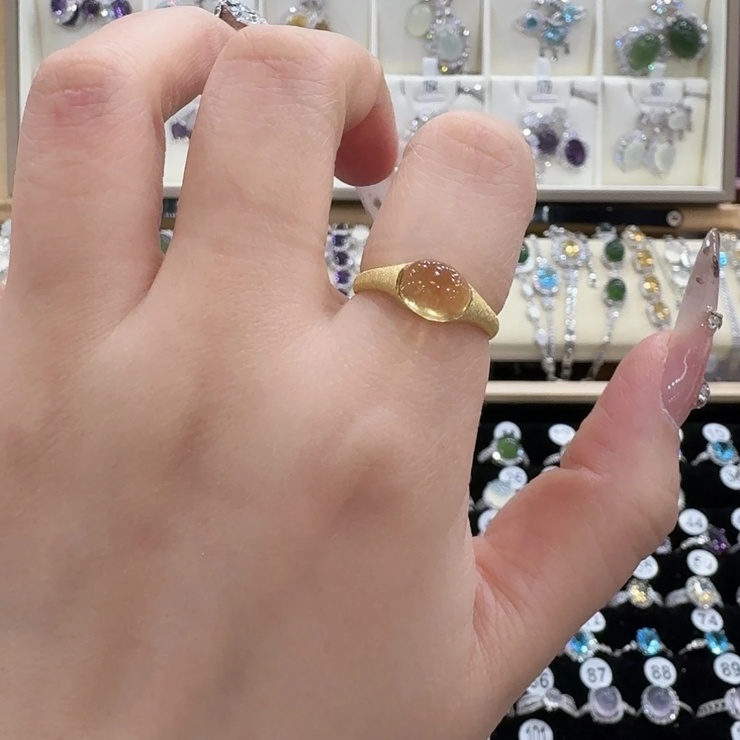 蛇纹石玉银S925镶嵌戒指