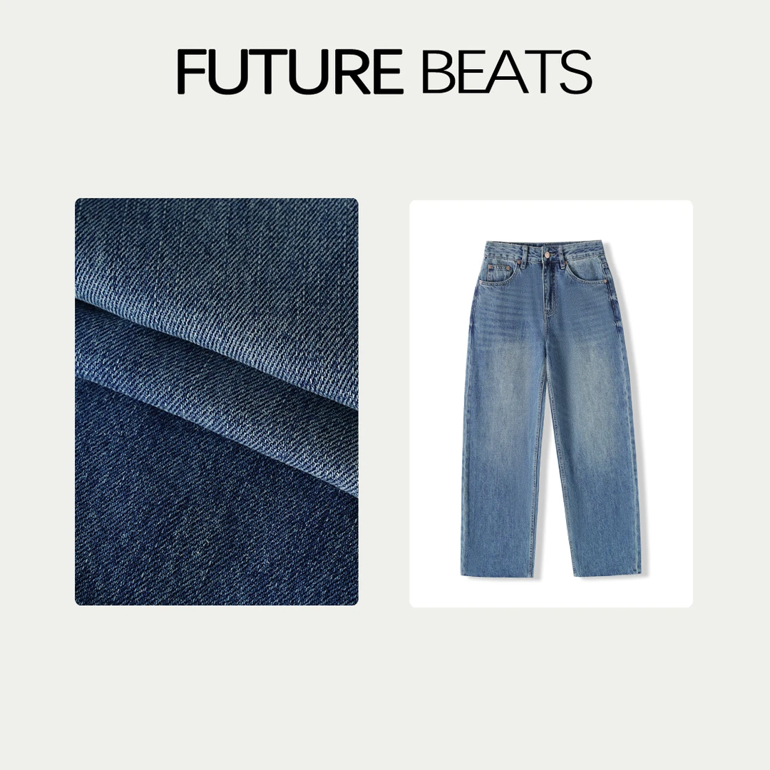 FUTURE BEATS韩系重工水洗做旧水洗蓝九分裤直筒牛仔裤SQX31490