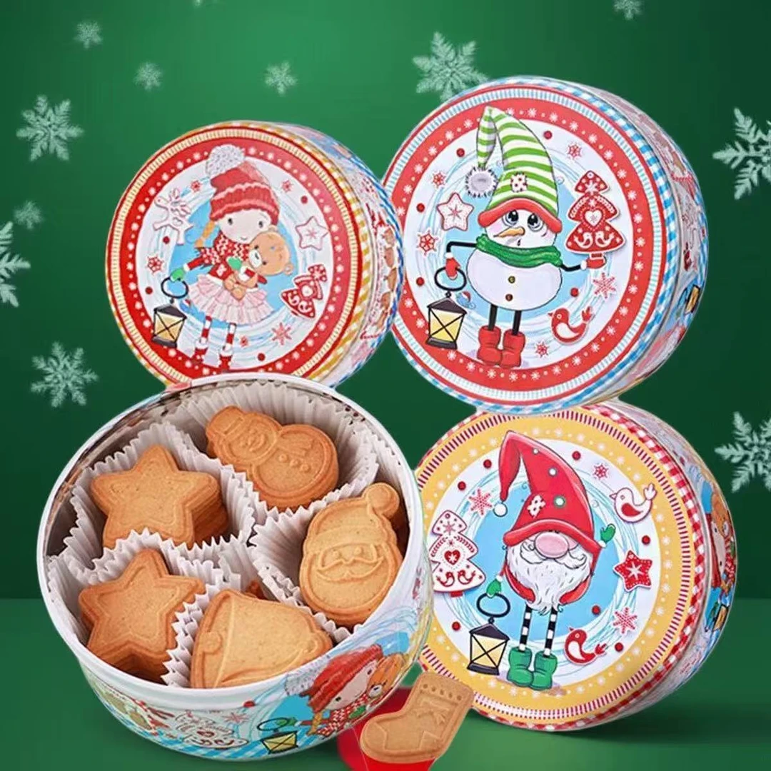 得闲俄罗斯进口斯拉贡牌魔法帽曲奇饼干圣诞铁盒装150g