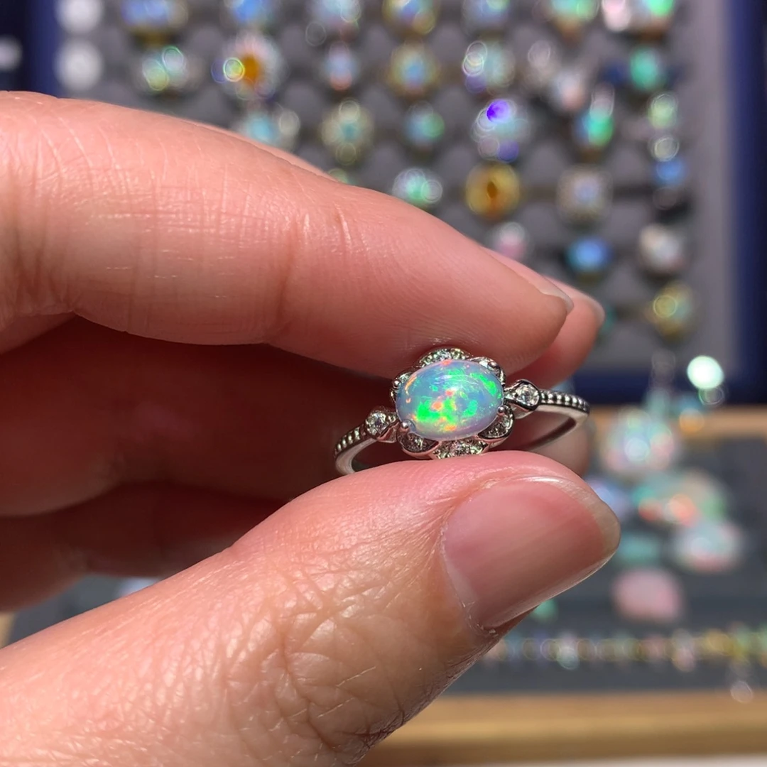 银S925镶嵌欧泊戒指款式