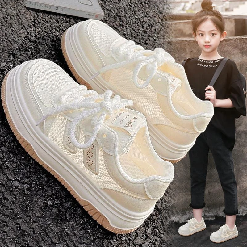 FAVMARTHA女童鞋子小白鞋夏季2025新款儿童运动单网鞋透气学生软