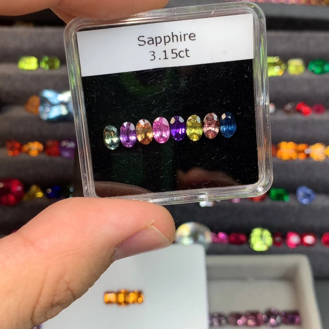 蓝宝石裸石彩蓝宝一组