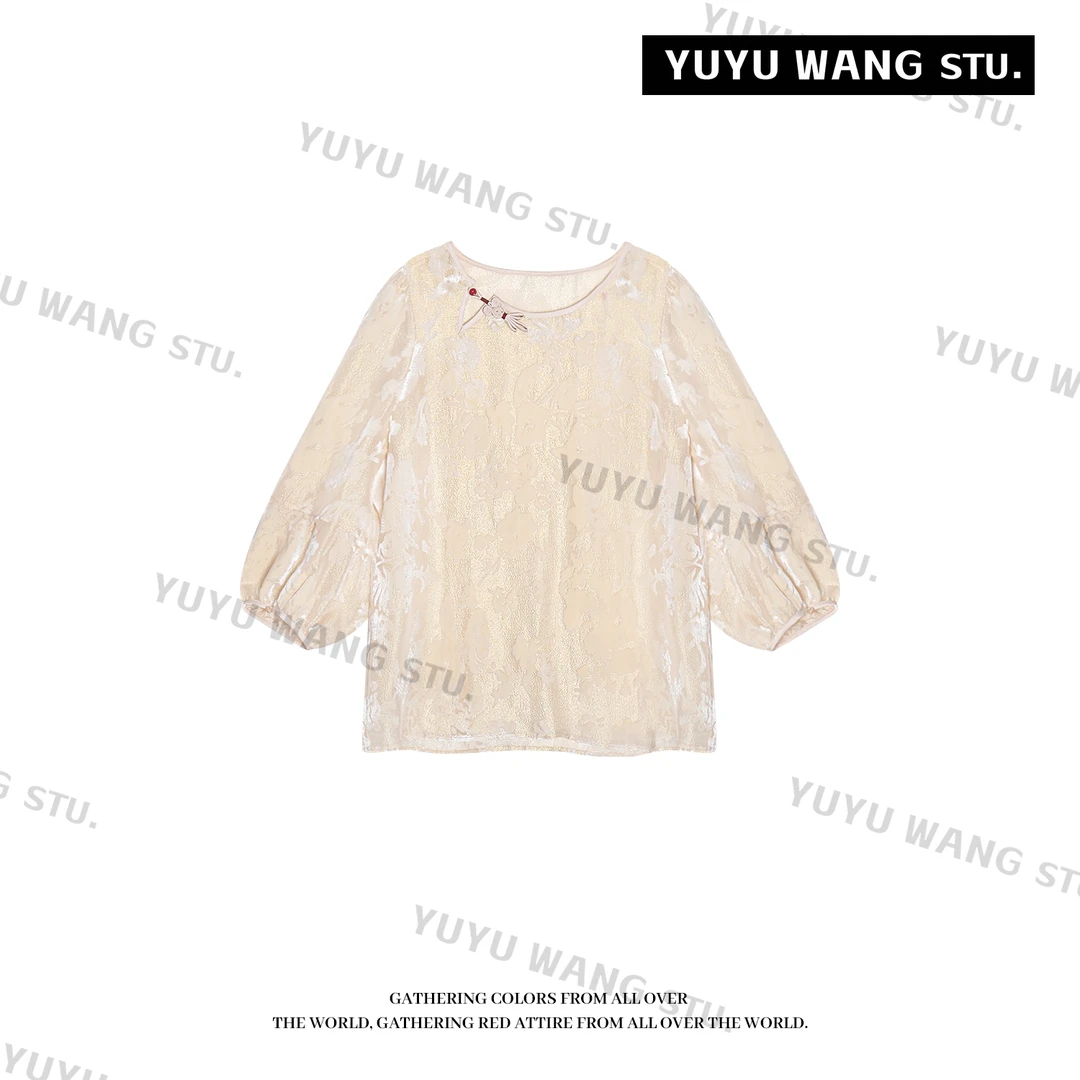 YUYU WANG【晚棠】烫金定制上衣 RBZ2FQ093