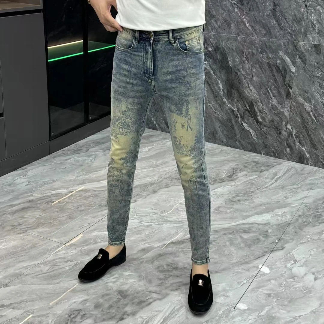 88805-男士轻奢欧货修身小脚牛仔裤