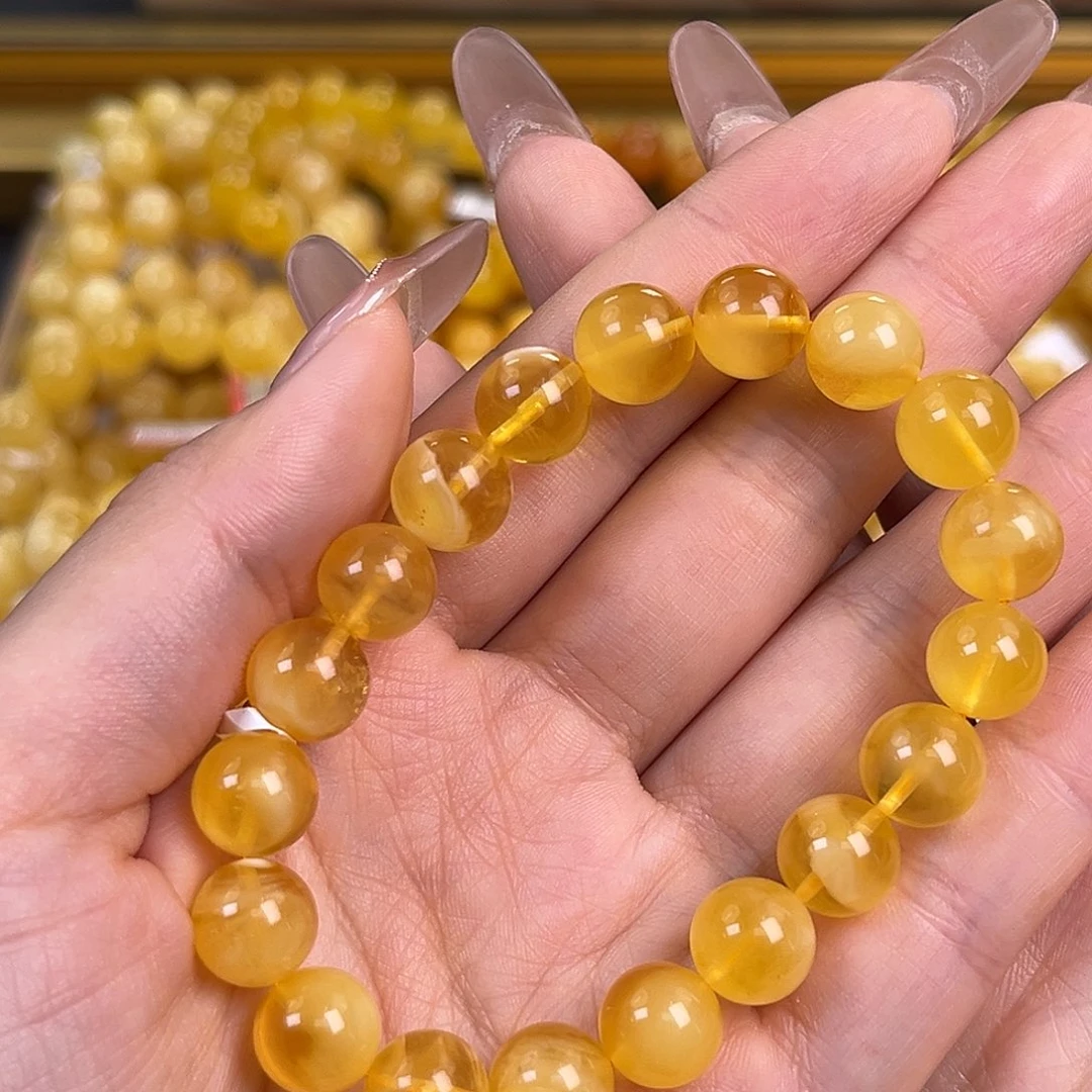 未镶嵌琥珀裸石金绞蜜10+孤品