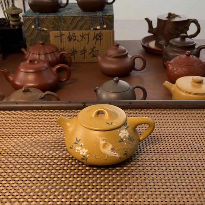紫砂茶壶景舟石瓢黄金段手工壶
