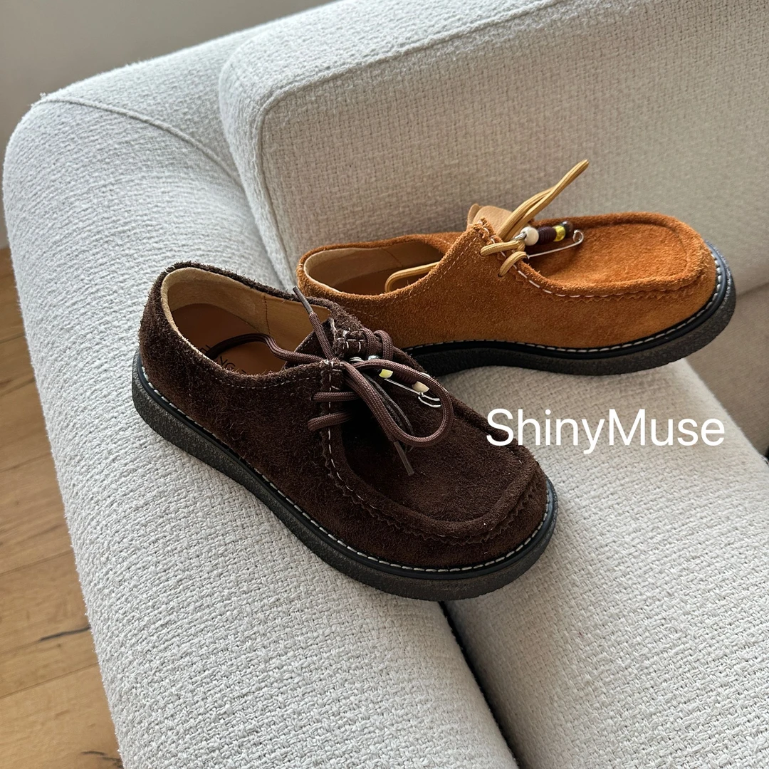 ShinyMuse缪斯定制欧系长毛绒真皮牛皮帅气马丁鞋休闲鞋