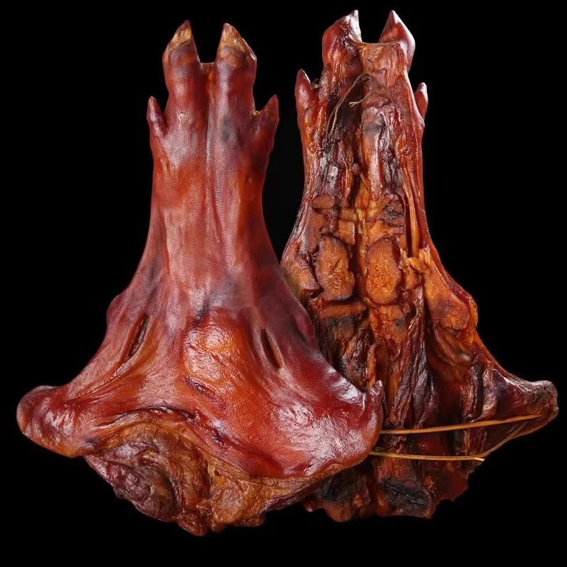 腊猪脚--湖南腊猪脚正宗柴火烟熏新鲜晒干腊肉猪蹄整只散装