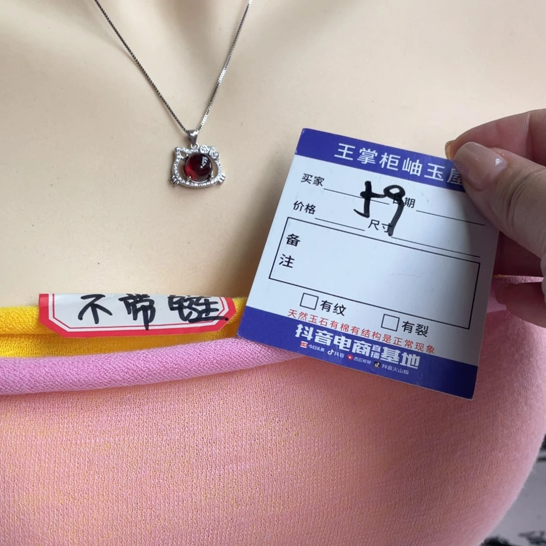 颈饰银S925镶嵌石榴石