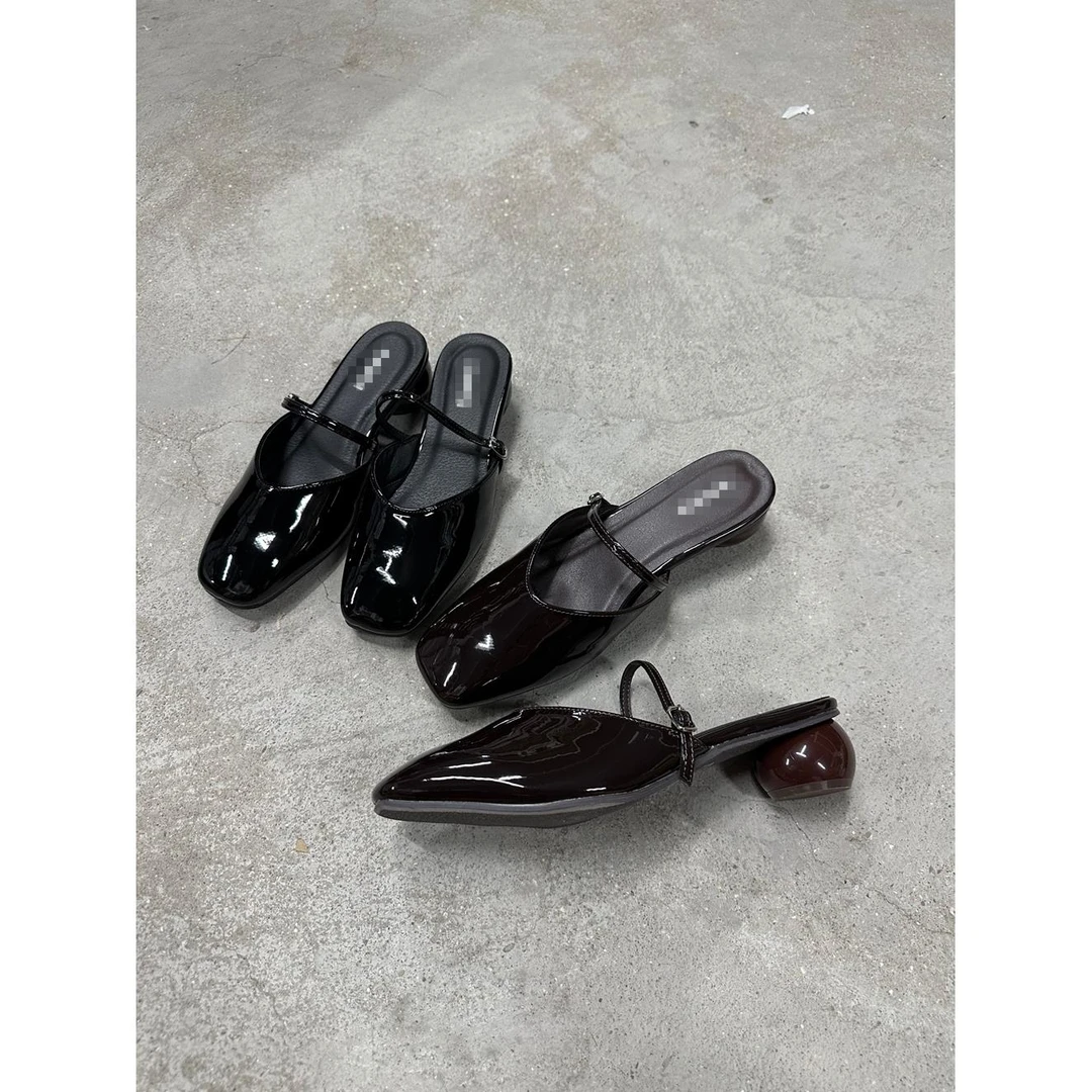 超软！早秋新款！独特小球跟日系复古甜美包头穆勒拖鞋玛丽珍鞋女