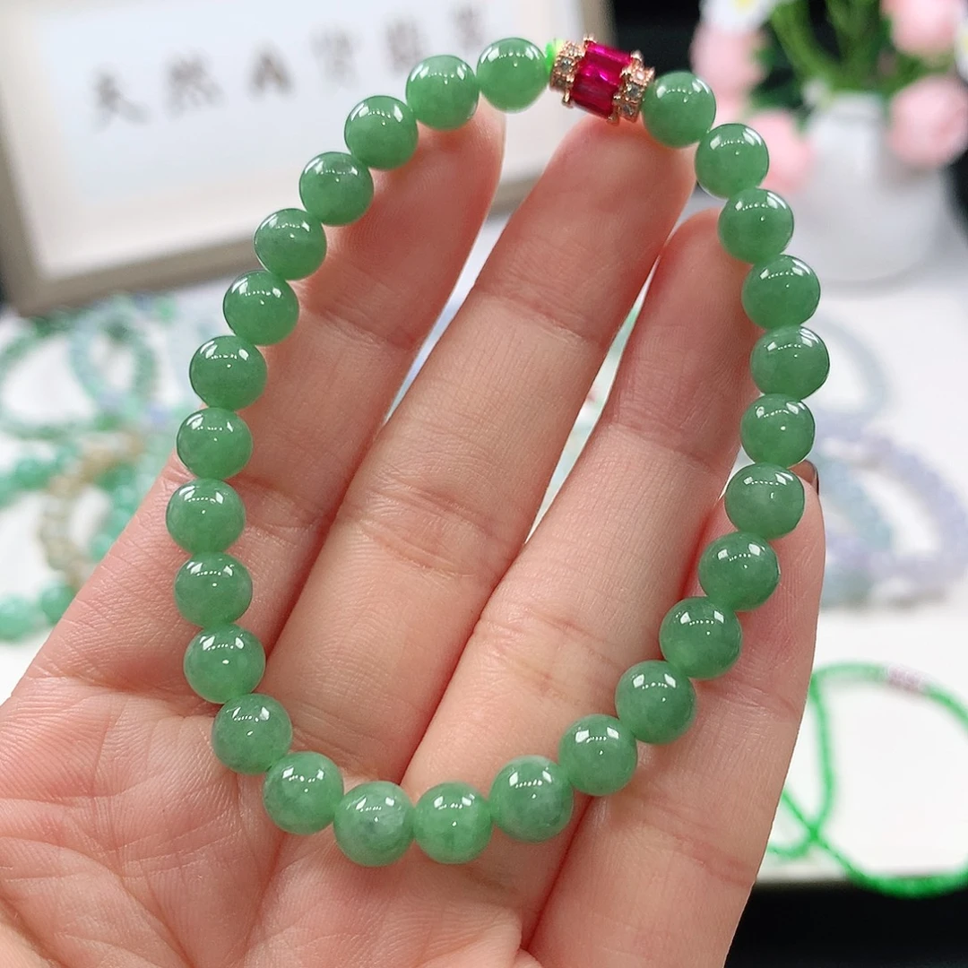 翡翠未镶嵌手链6.5mm