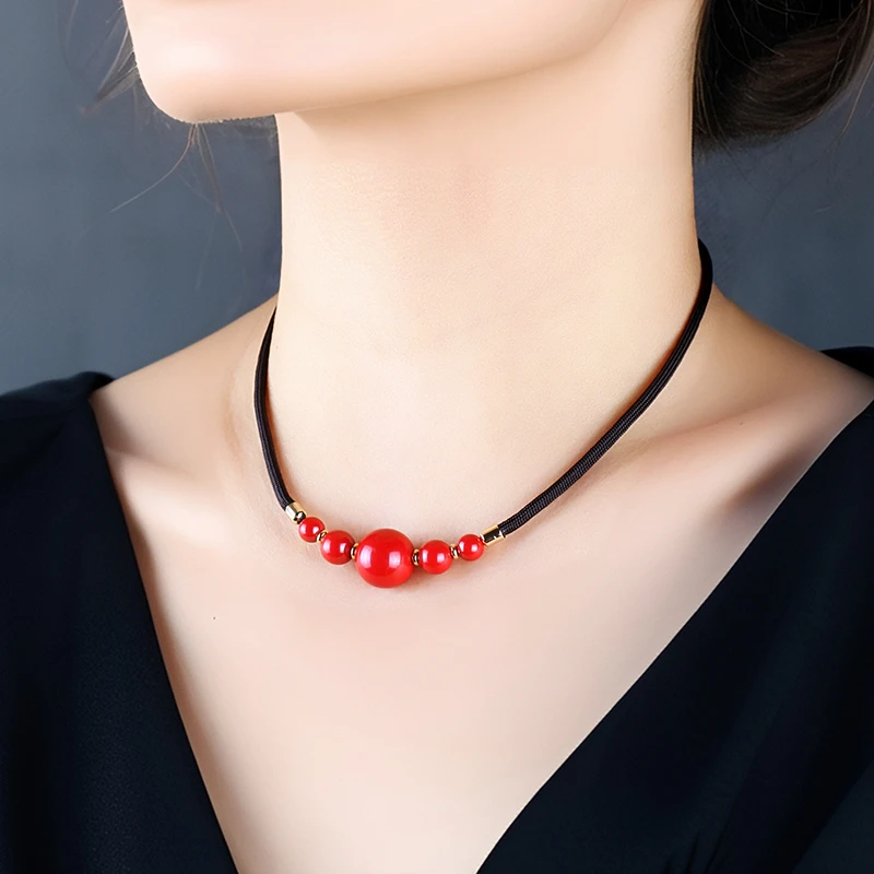 合金棉绳项链 锦瑟原创首饰转运项链女手工锁骨链气质生日礼物