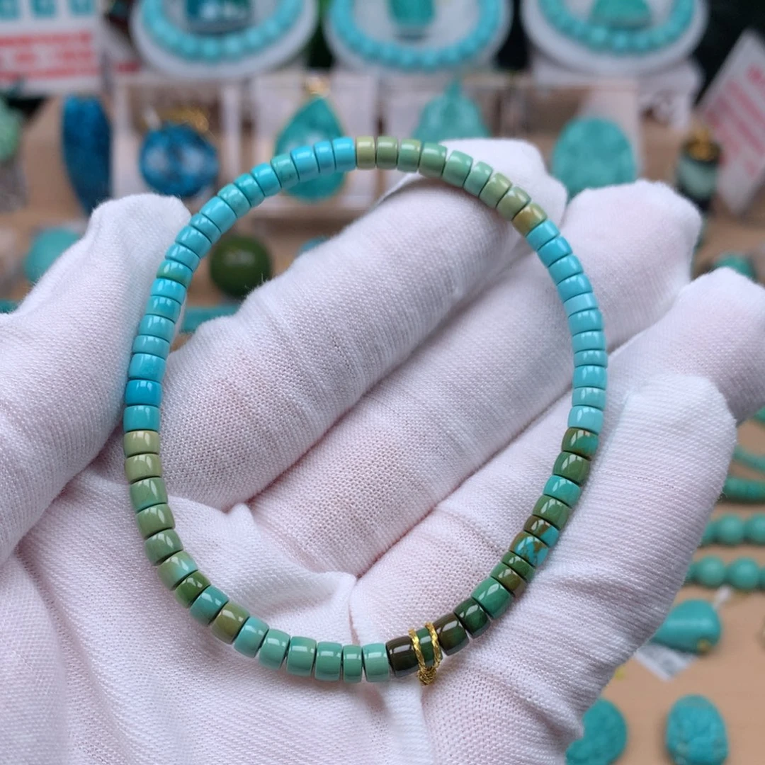 未镶嵌绿松石珠宝奇石4.5mm