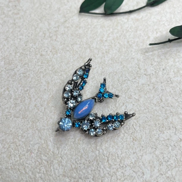 铜合金琉璃胸针 【六六中古】孤品复古胸针th5510