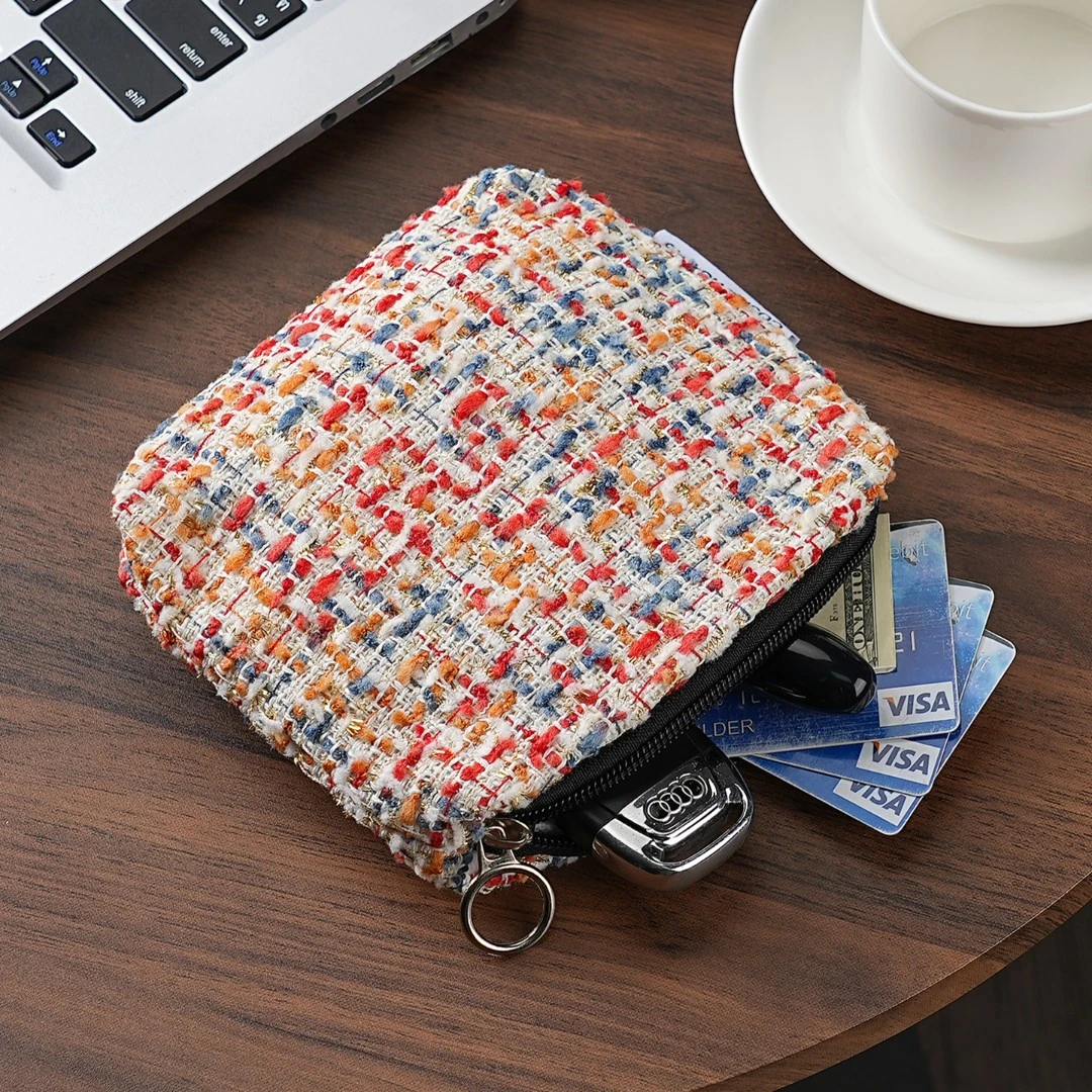 ins小号零钱包印花口红化妆包女生月事包迷你收纳袋布艺拉链包