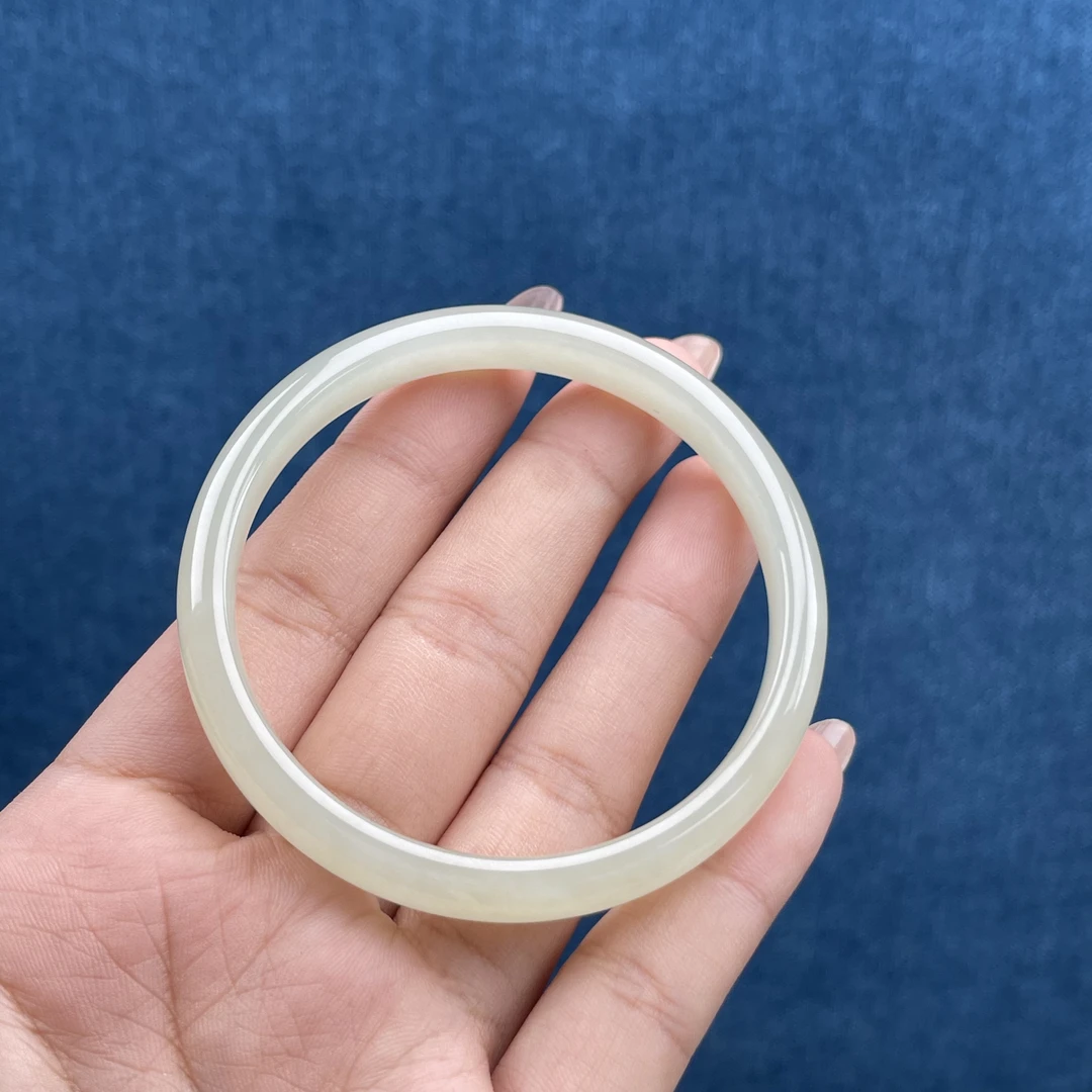 SZ284和田玉高冰晴水手镯59圈口