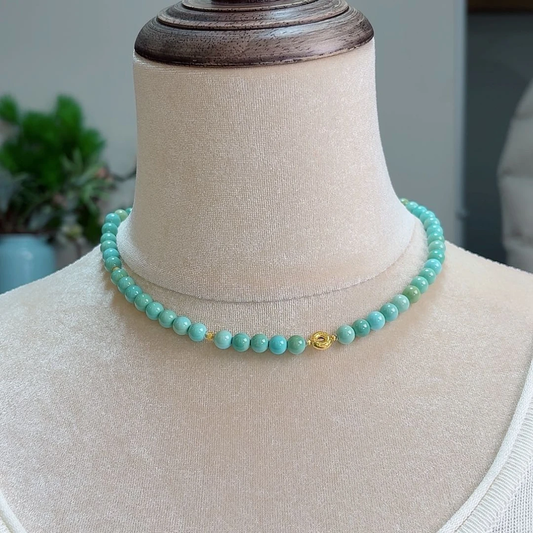 绿松石18K金镶嵌珠宝奇石