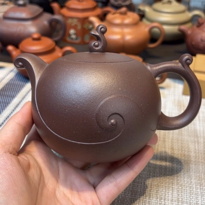 茶壶紫砂紫泥，如意，容量300毫升