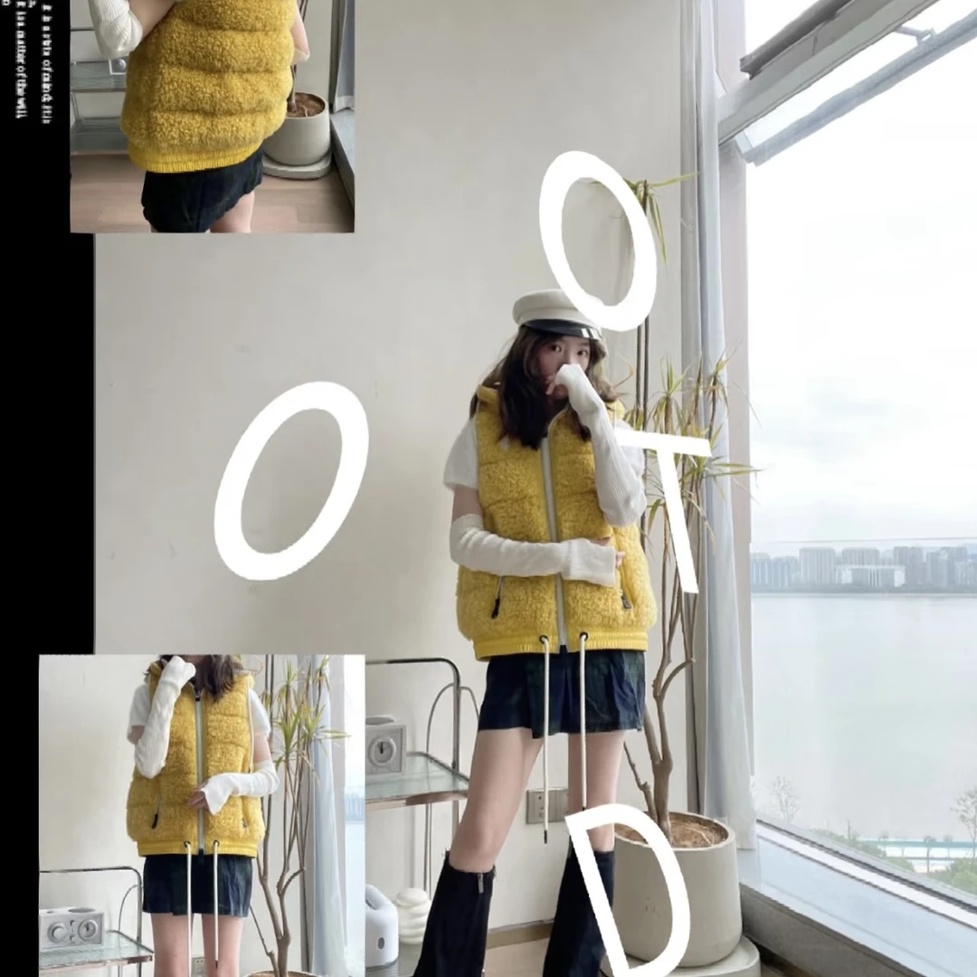 未使用 MONCLER 姜黄色泰迪绒马甲 S码 cl01594